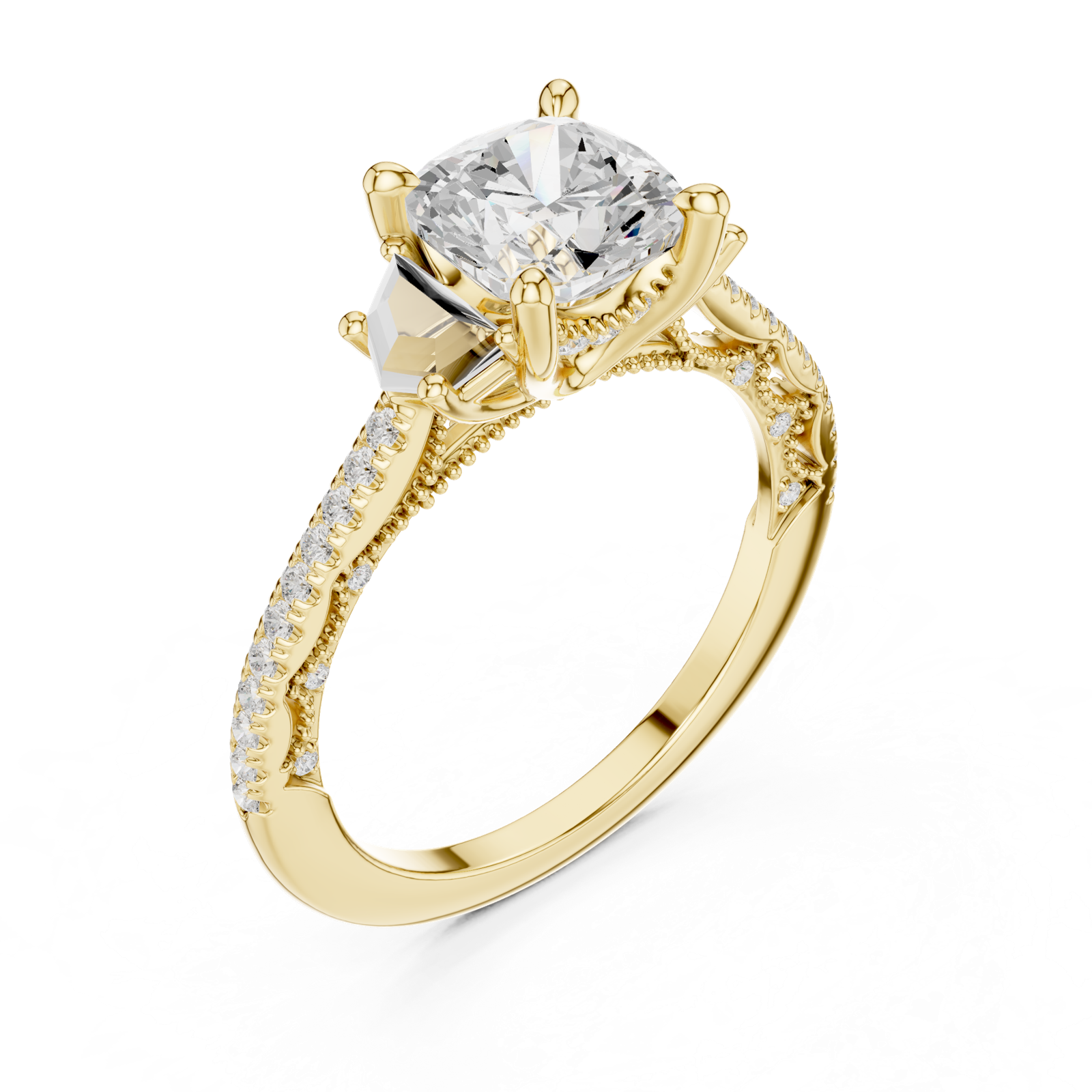 Gold Ring DDLR-283, Yellow Gold, view 2