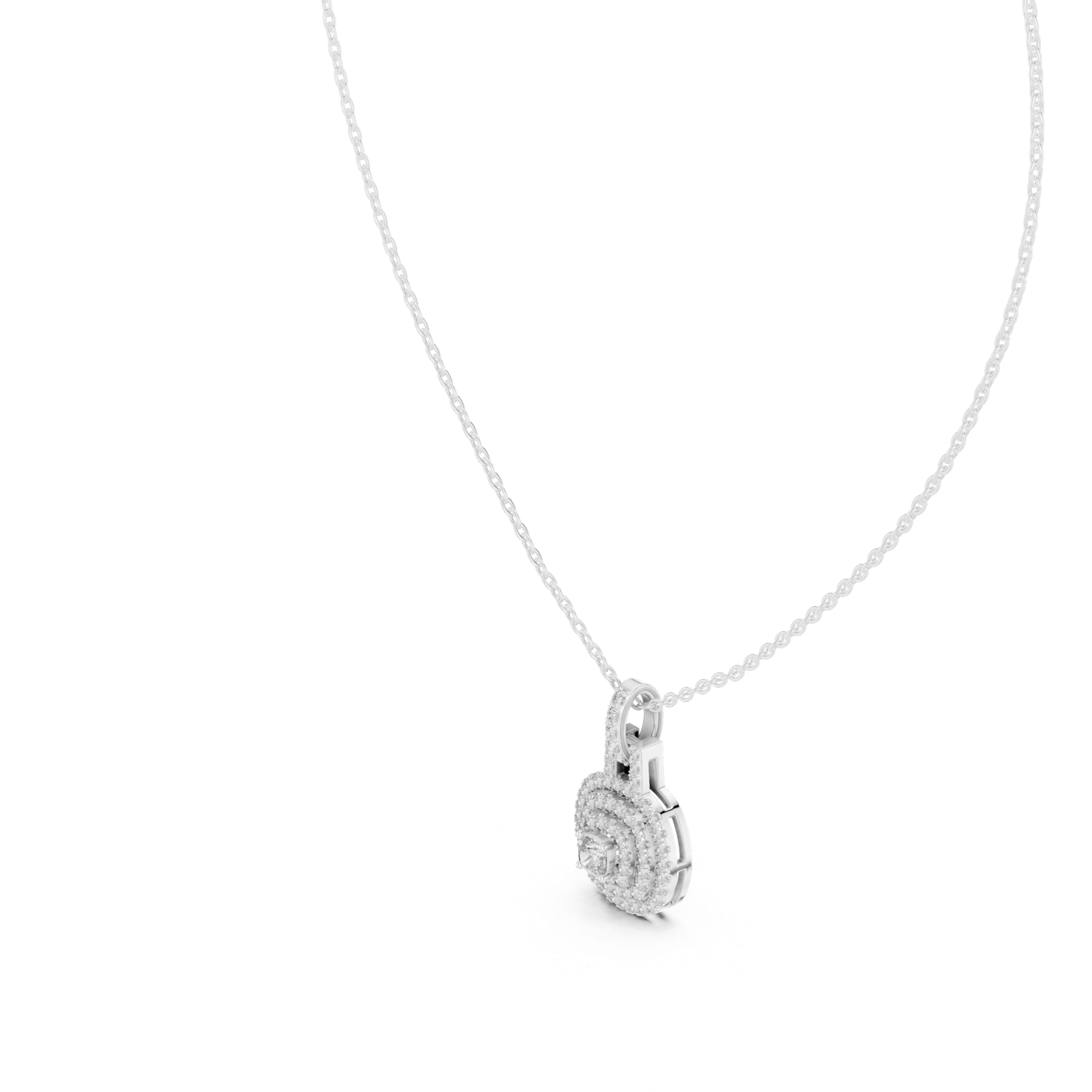 Gold Pendant GPD-0005, White Gold, view 2