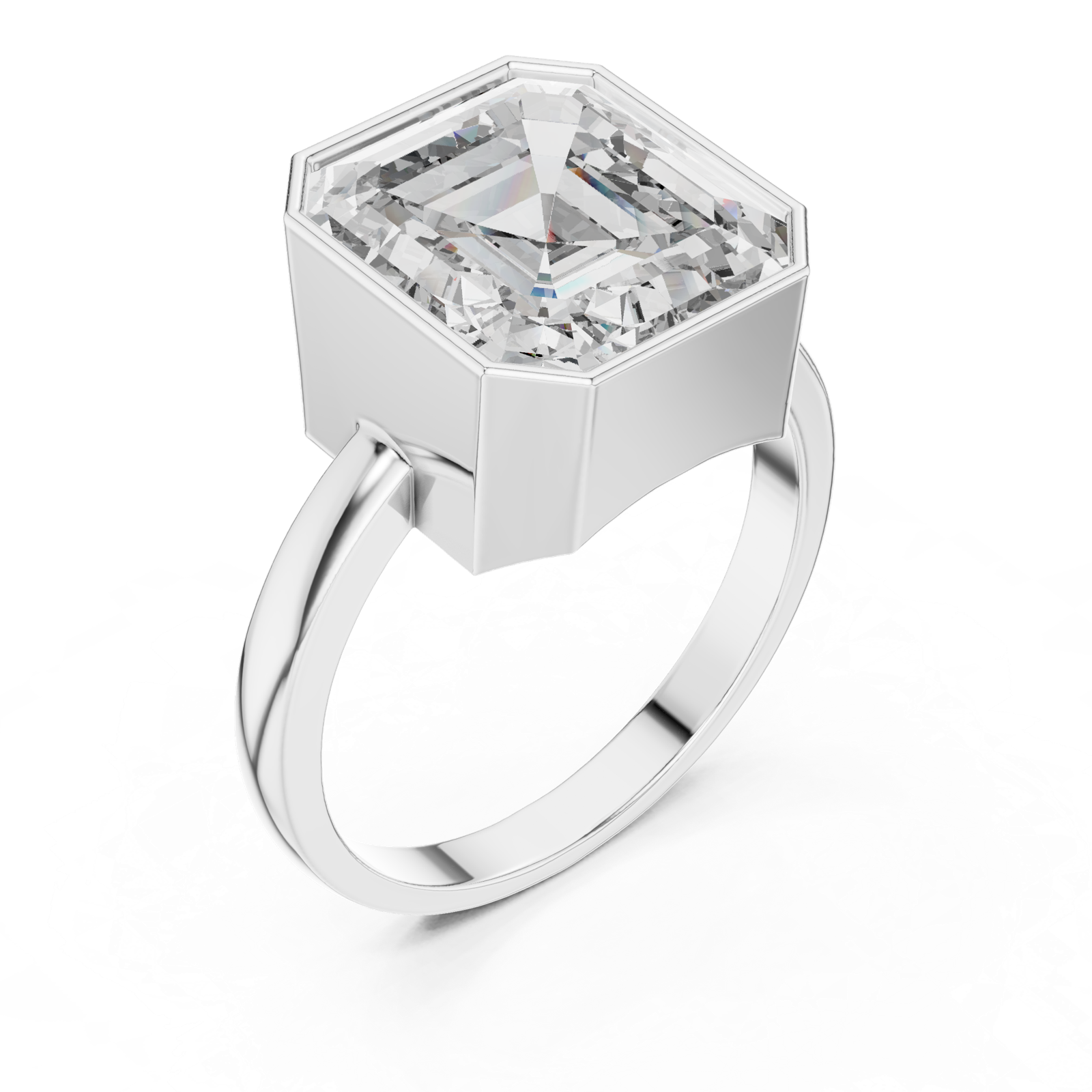 Gold Ring GR01, White Gold, view 2