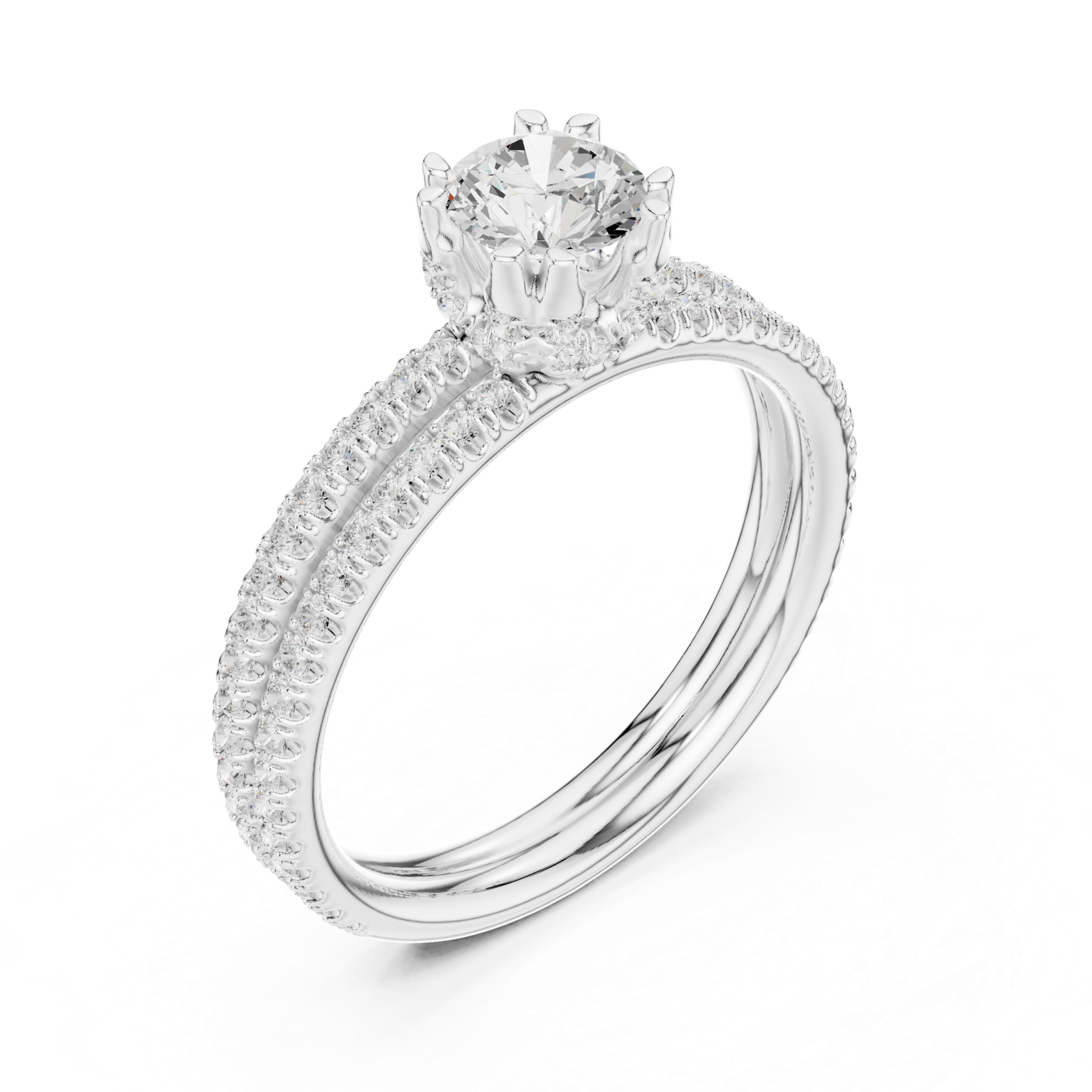 Gold Ring LR-0342, White Gold, view 2