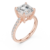 Gold Ring, Asscher center stone, Rose Gold, view 2