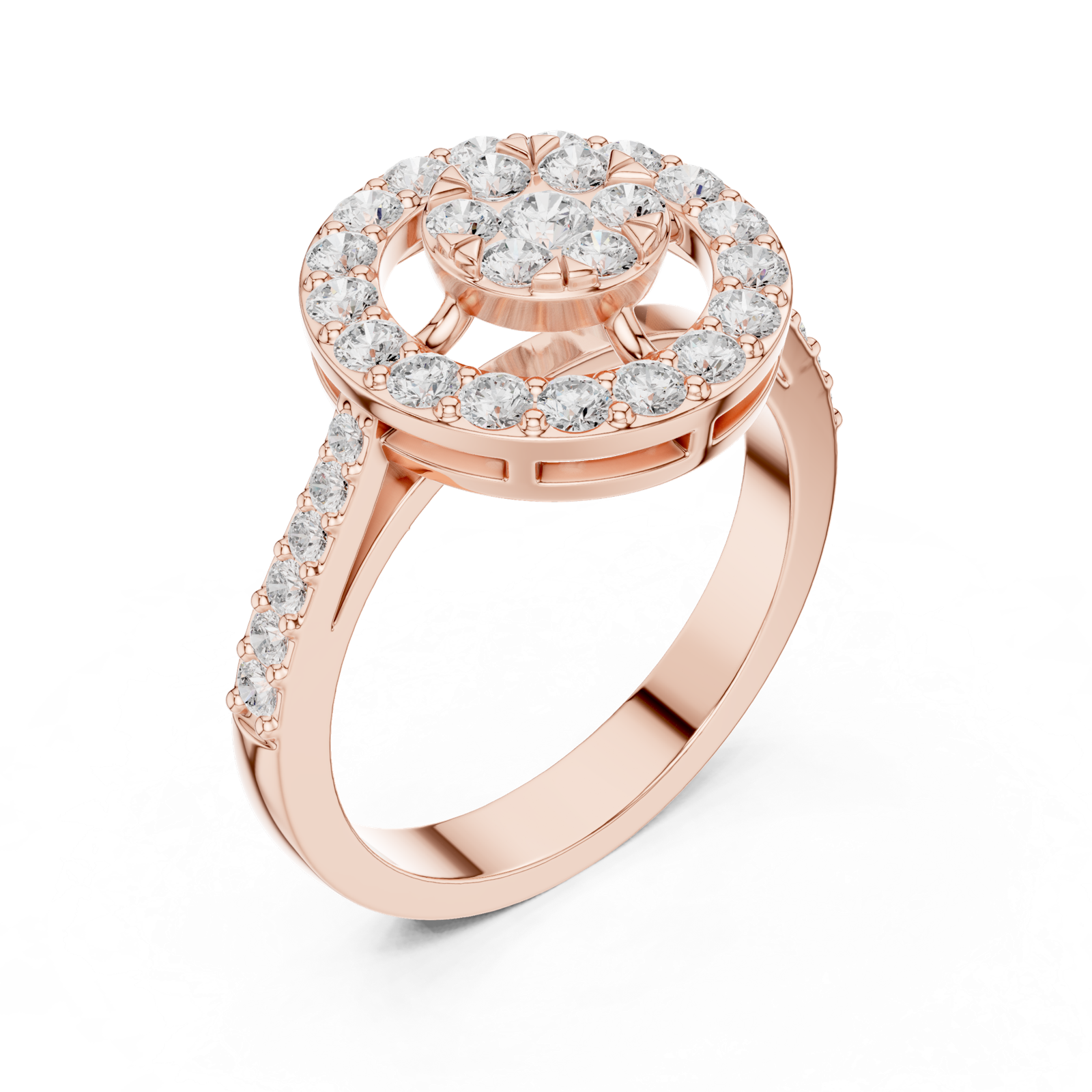 Gold Ring DDLR-823, Rose Gold, view 2