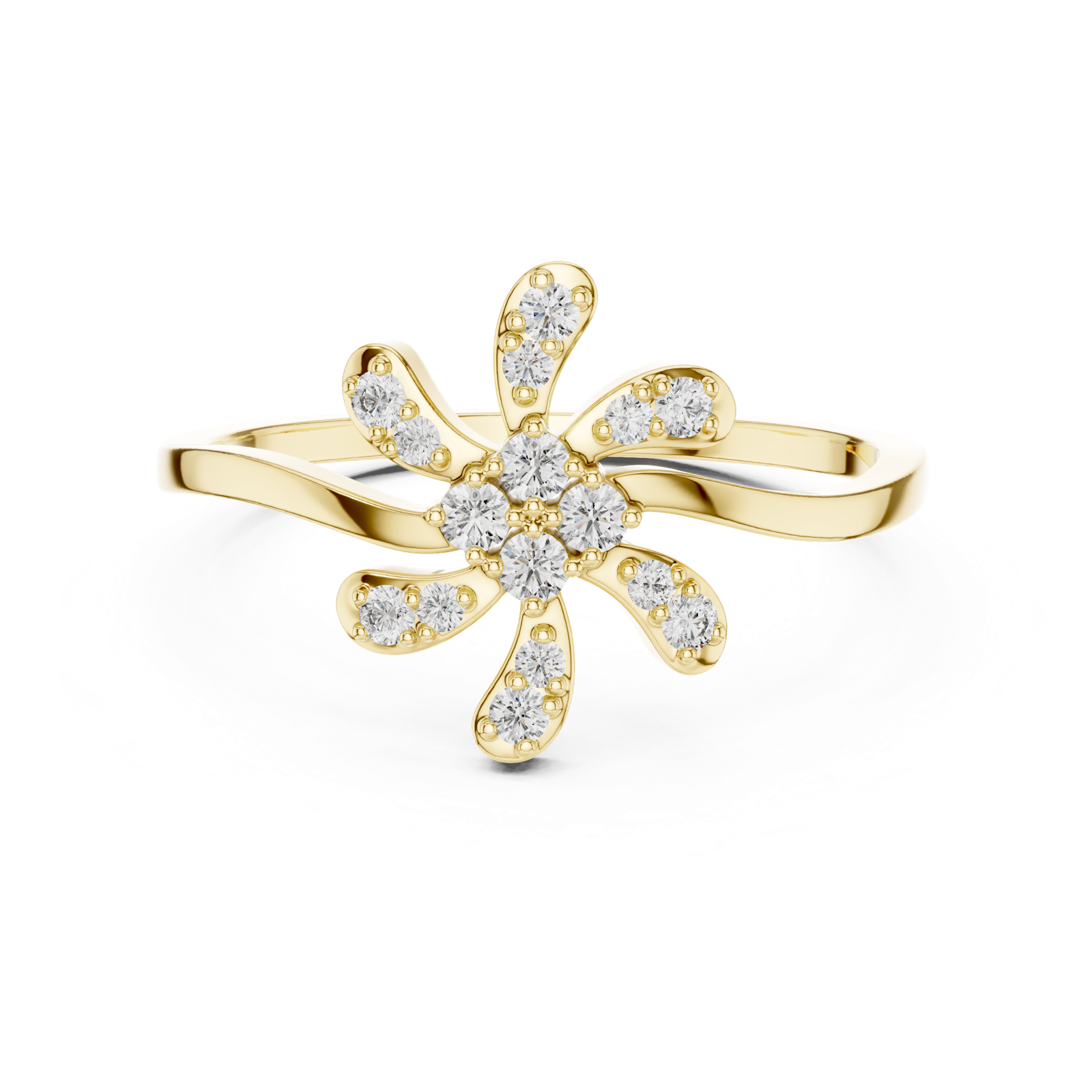 Gold Ring DR-6297, Yellow Gold, view 4