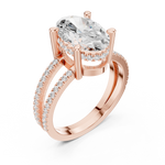 Gold Jewelry L36-13, Oval center stone, Rose Gold, view 2