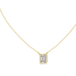 14K Solid Gold Lab Diamond Solitaire Pendant Necklace, Yellow Gold, view 1