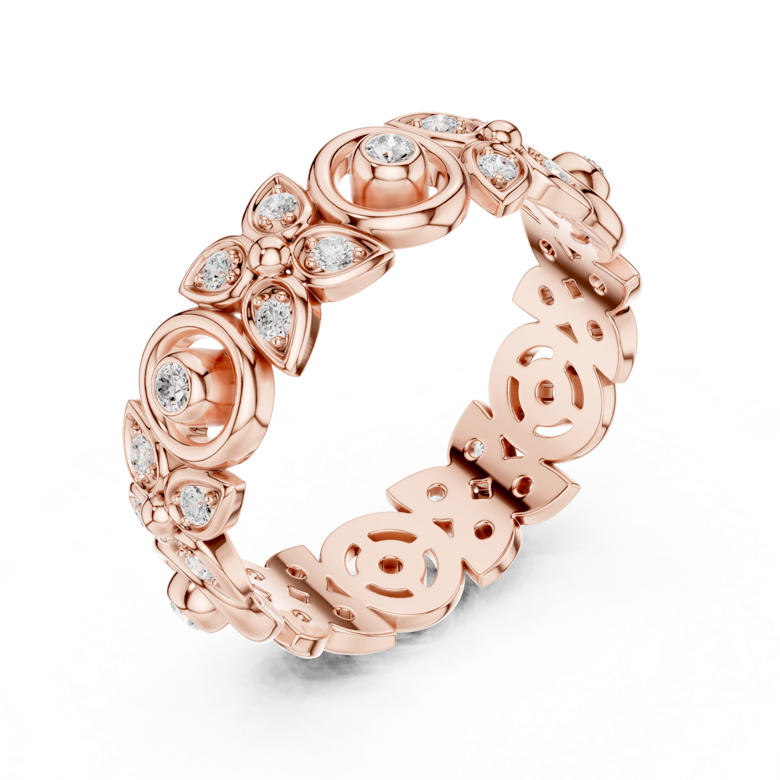 Gold Ring R36, Rose Gold, view 2