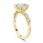Gold Ring DDLR-168, Round center stone, Yellow Gold, view 1