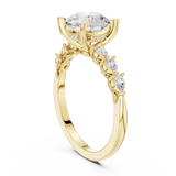 Gold Ring DDLR-168, Round center stone, Yellow Gold, view 1