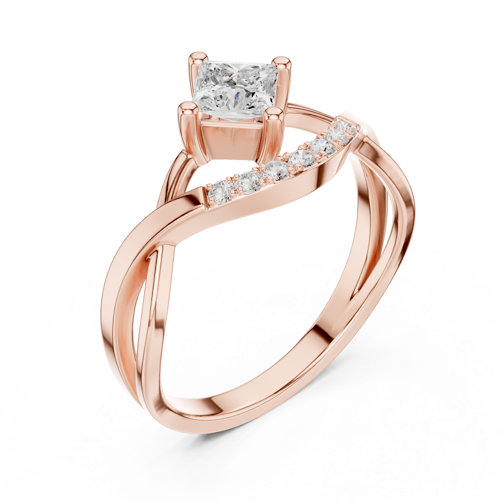 Gold Ring DDLR-487, Rose Gold, view 2