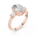 Gold Jewelry L35-67, Oval center stone, Rose Gold, view 2