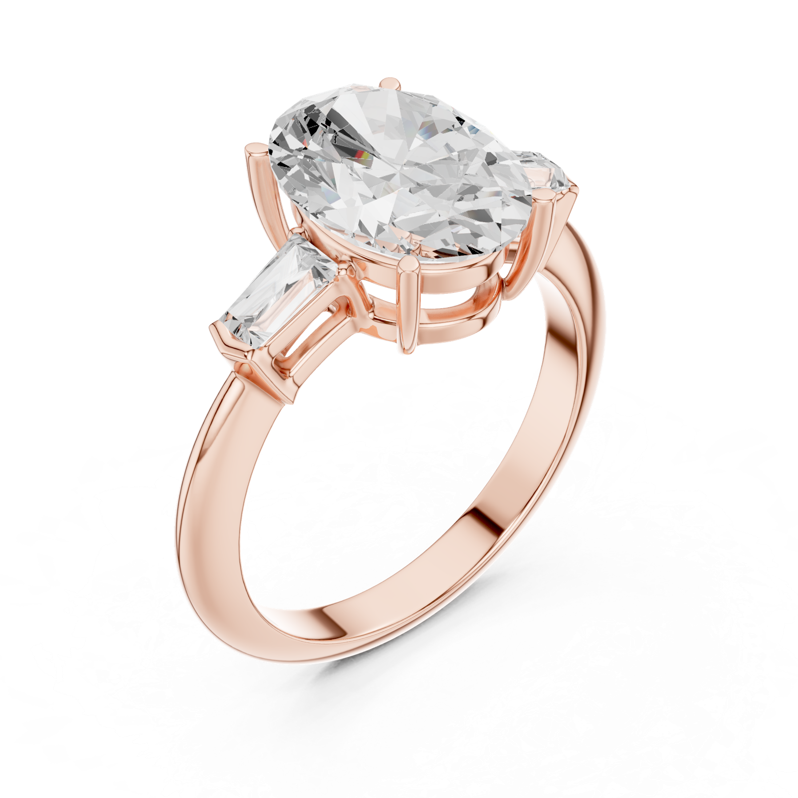 Gold Jewelry L35-67, Oval center stone, Rose Gold, view 2