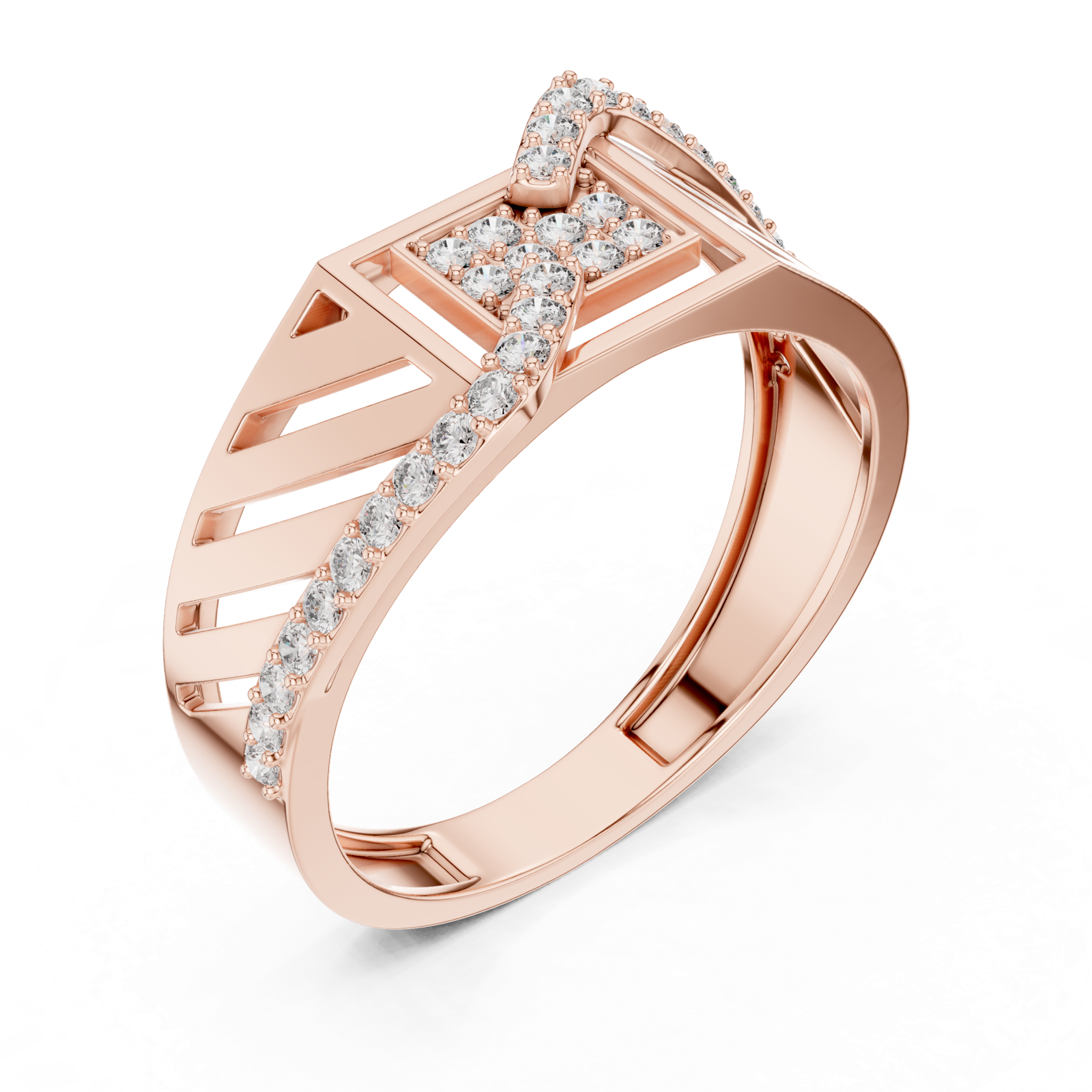 Gold Ring LR-01 (25), Rose Gold, view 2