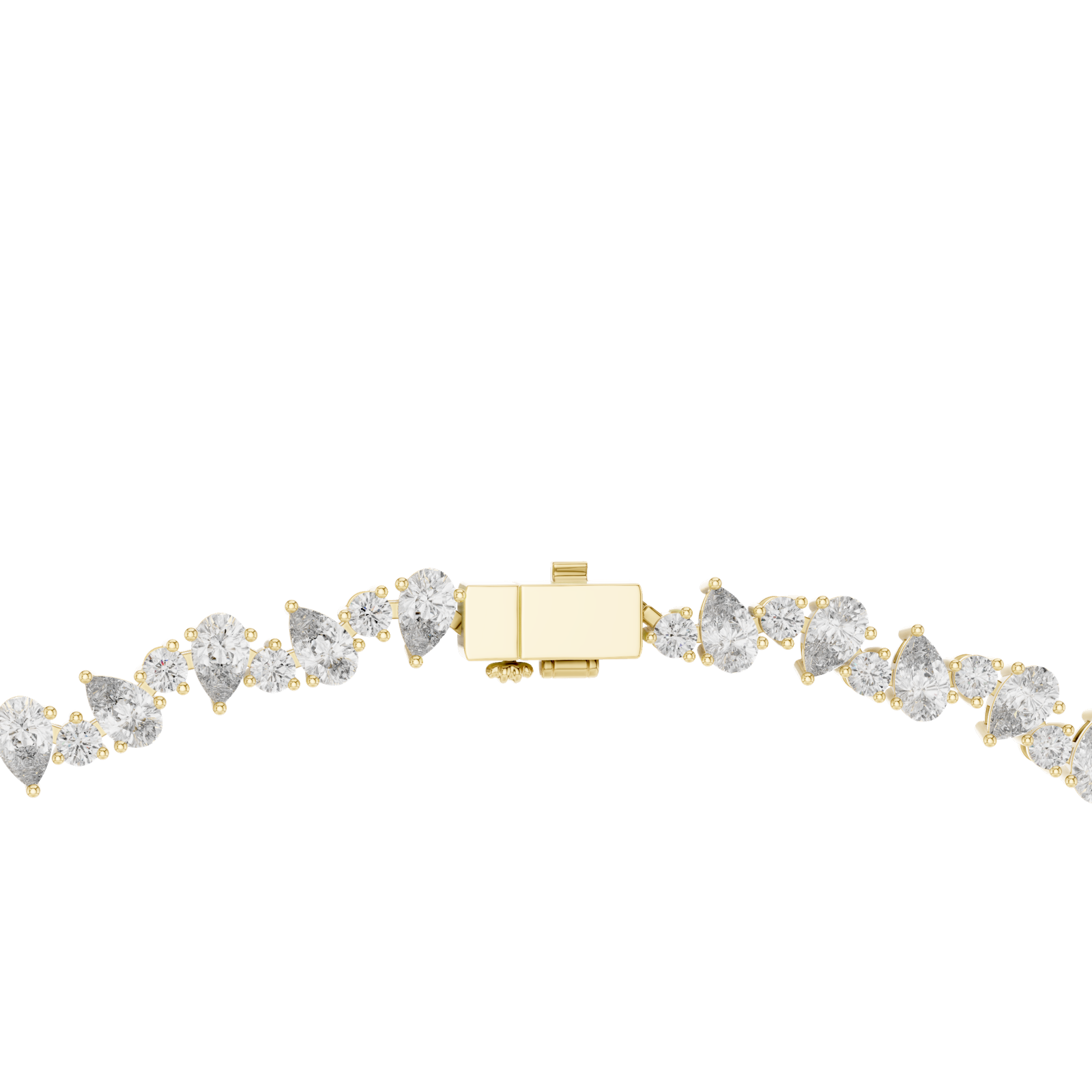 14K Solid Gold Lab Diamond Tennis Necklace, Yellow Gold, view 4
