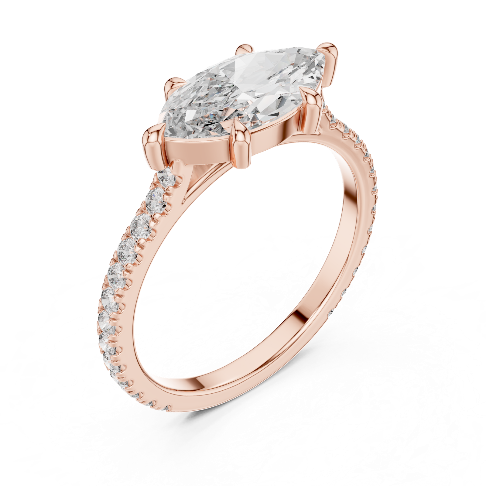 Gold Ring DDLR-201, Rose Gold, view 2
