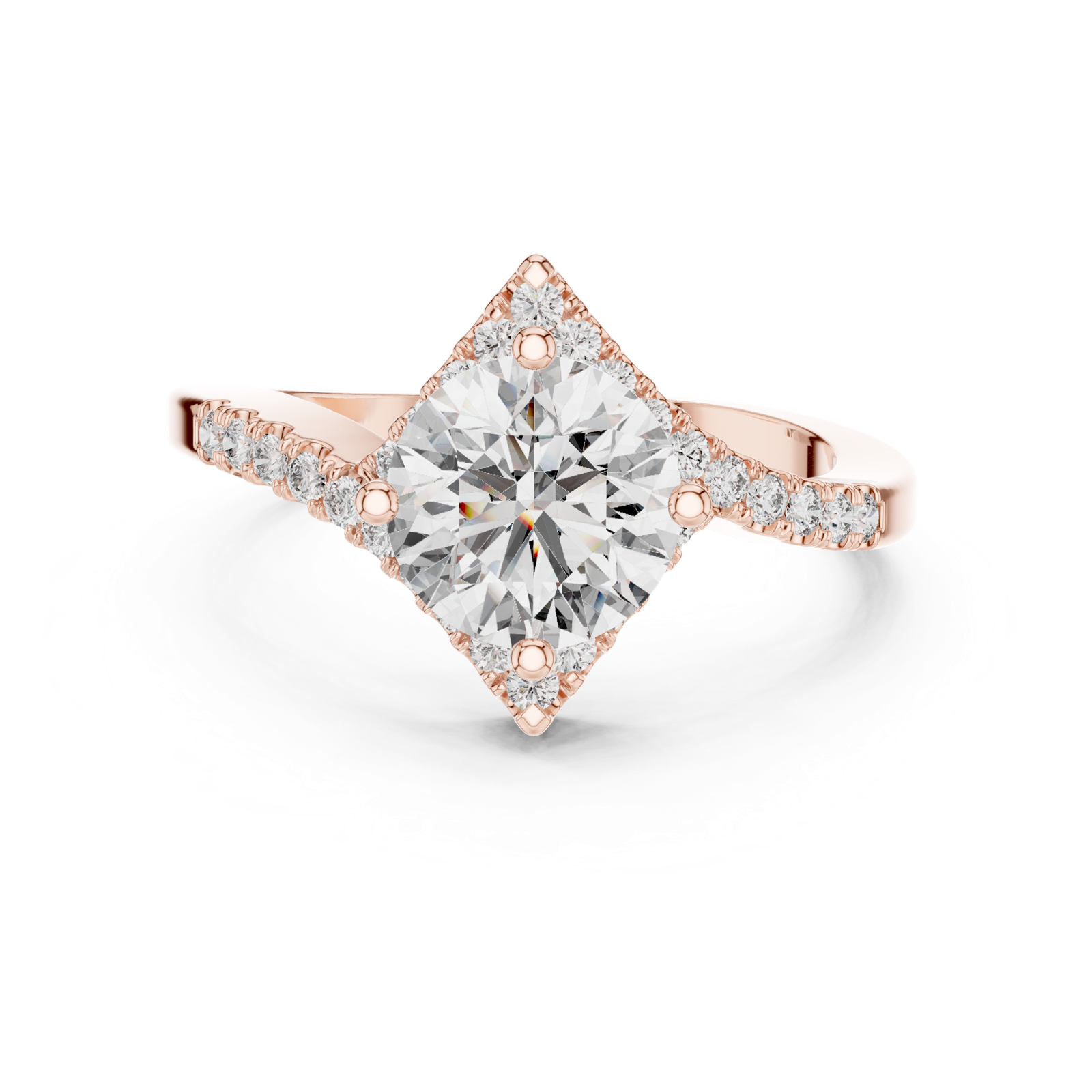 Gold Ring DDLR-156, Rose Gold, view 4
