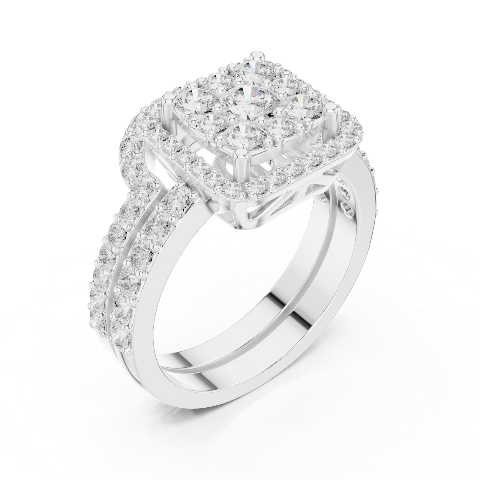 Gold Ring DDLR-583, White Gold, view 2