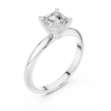 Gold Jewelry L36-6, Asscher center stone, White Gold, view 2