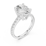 Gold Ring DDLR-250, Oval center stone, White Gold, view 2
