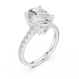 Gold Ring DDLR-250, Oval center stone, White Gold, view 2