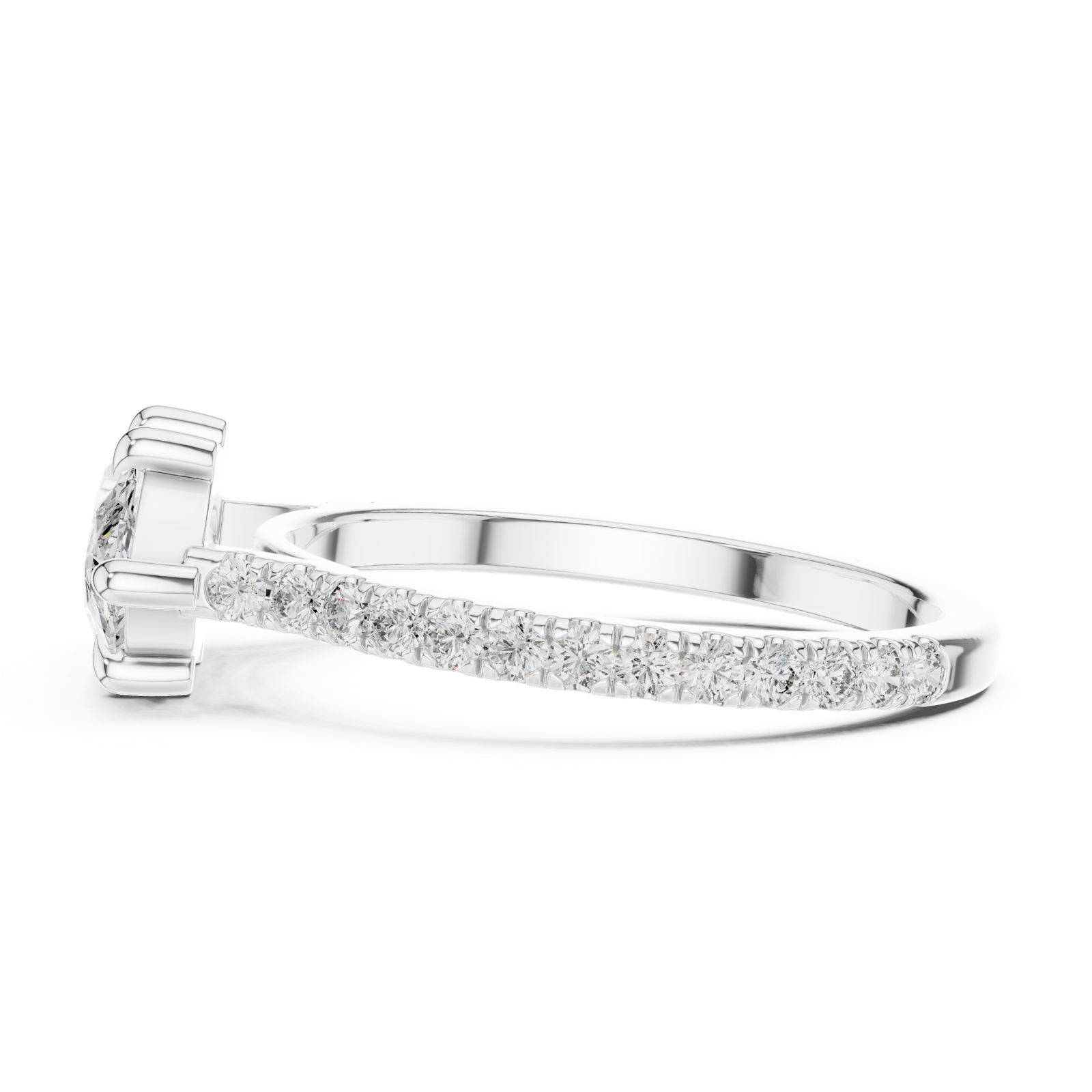 Gold Ring DDLR-201, White Gold, view 3