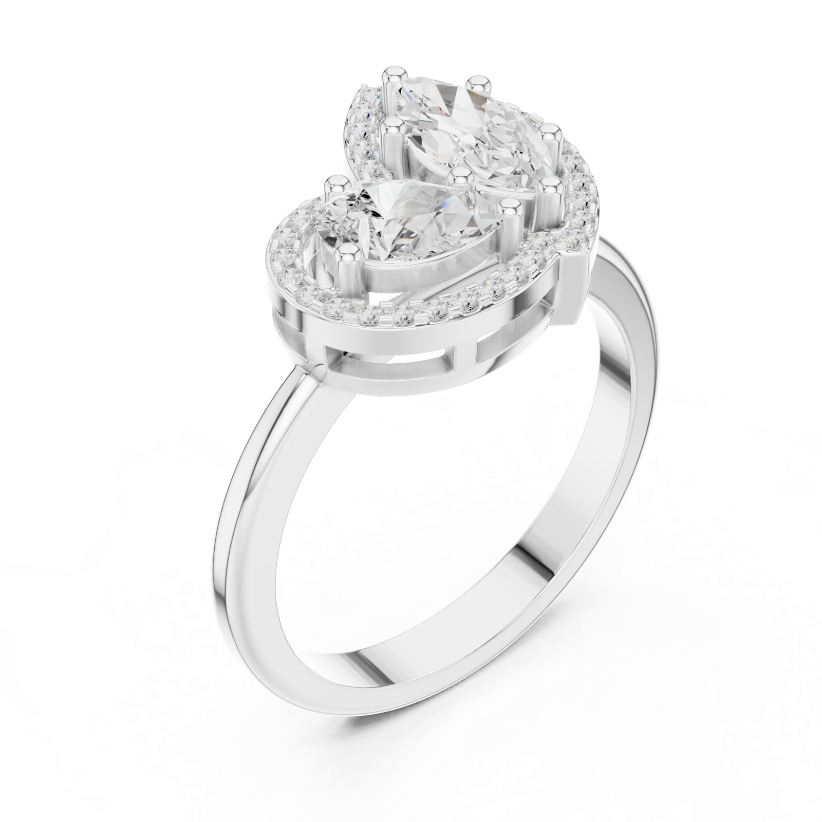 Gold Ring DDLR-531, White Gold, view 2