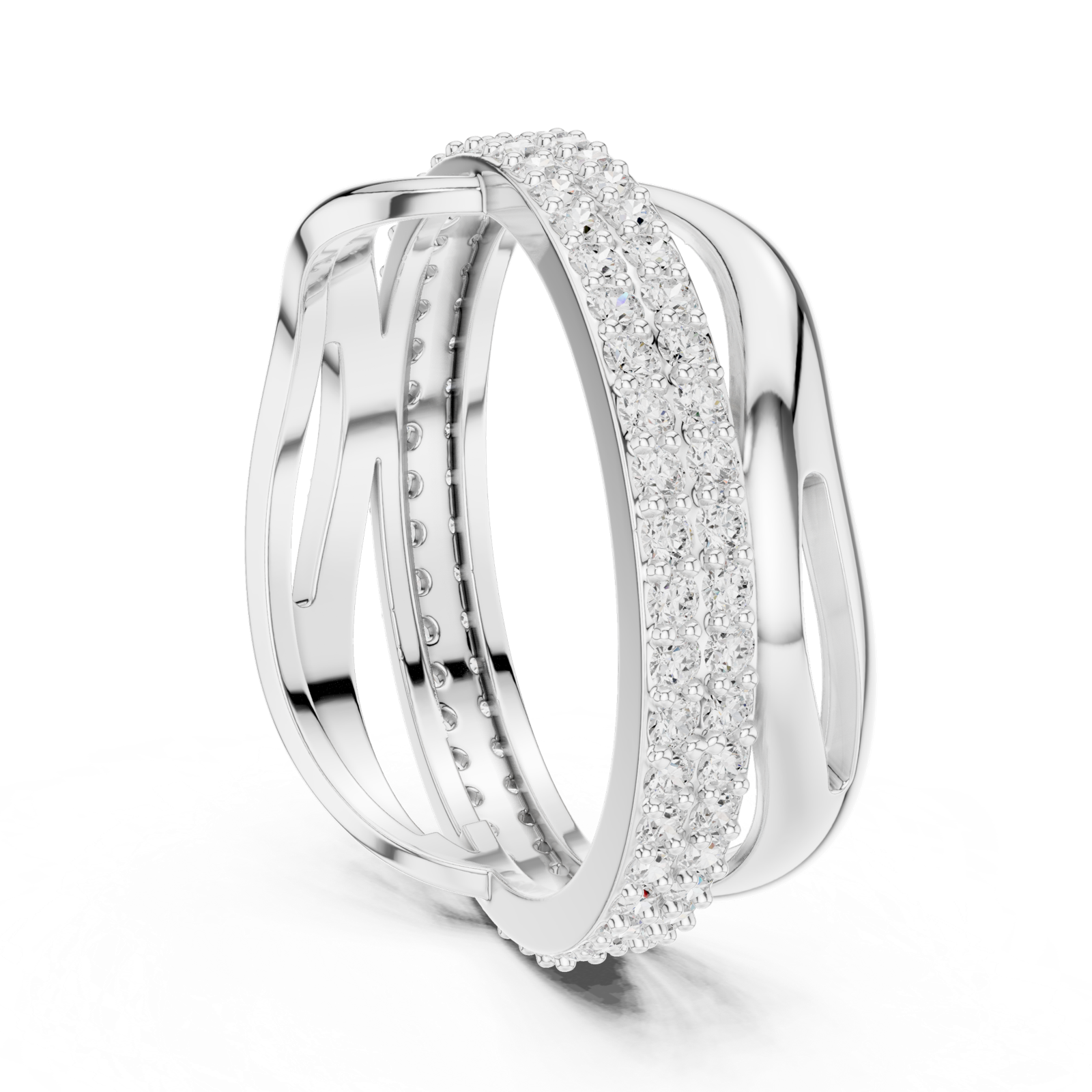 Gold Ring R23, White Gold, view 1