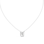 14K Solid Gold Lab Diamond Solitaire Pendant Necklace, White Gold, view 4