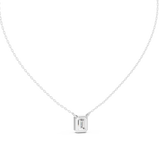 14K Solid Gold Lab Diamond Solitaire Pendant Necklace, White Gold, view 4
