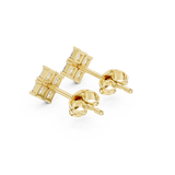 14K Solid Gold Lab Diamond Cluster Earrings, Yellow Gold, view 2