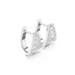 14K Solid Gold Lab Diamond Cluster Earrings, White Gold, view 1
