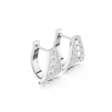 14K Solid Gold Lab Diamond Cluster Earrings, White Gold, view 1