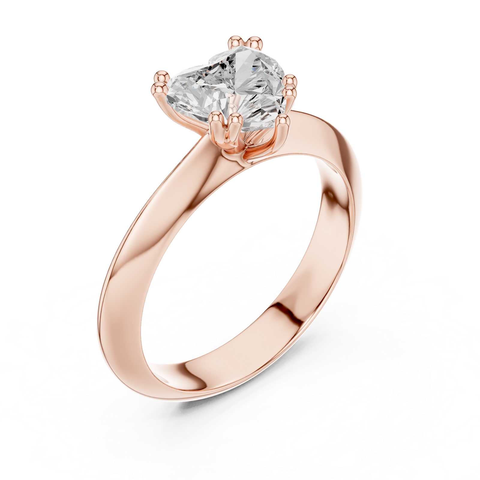Gold Jewelry L36-8, Heart center stone, Rose Gold, view 2