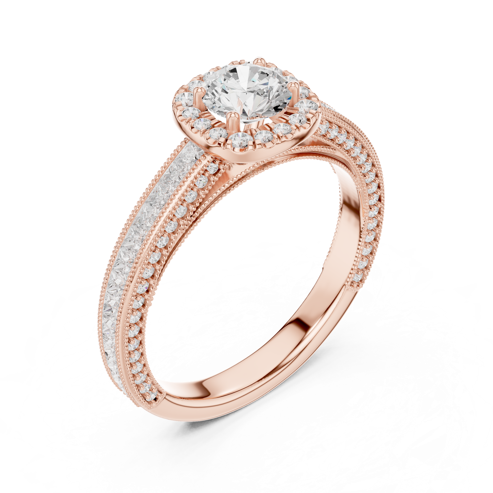 Gold Ring LR-0231, Rose Gold, view 2
