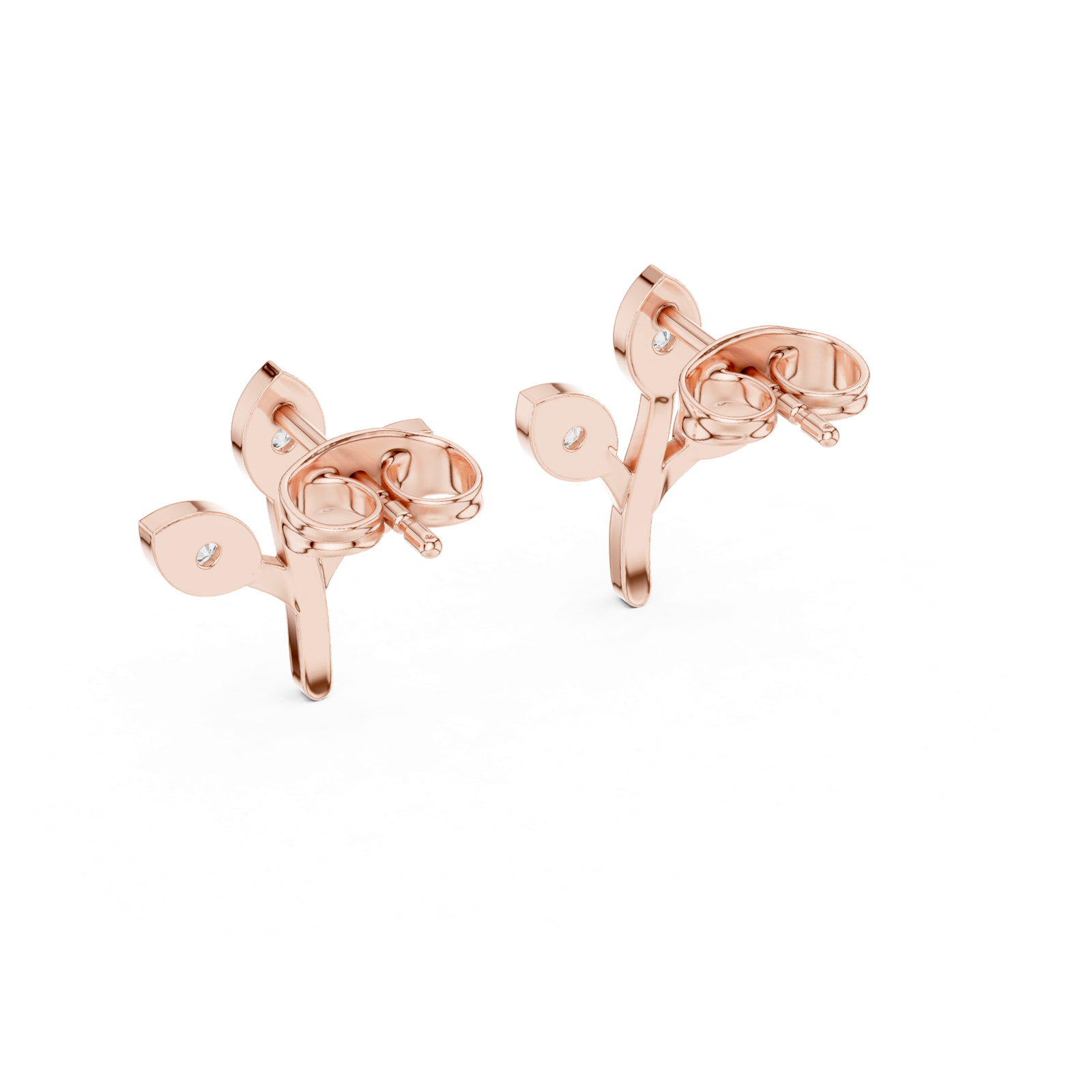 Gold Earrings 9-10093E, Rose Gold, view 3