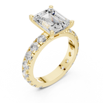 Gold Jewelry, Emerald center stone, Yellow Gold, view 2