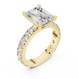 Gold Jewelry, Emerald center stone, Yellow Gold, view 2