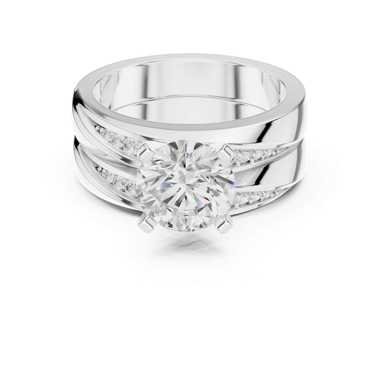 Gold Ring DDLR-291, White Gold, view 4