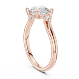 Gold Ring DDLR-164, Round center stone, Rose Gold, view 1