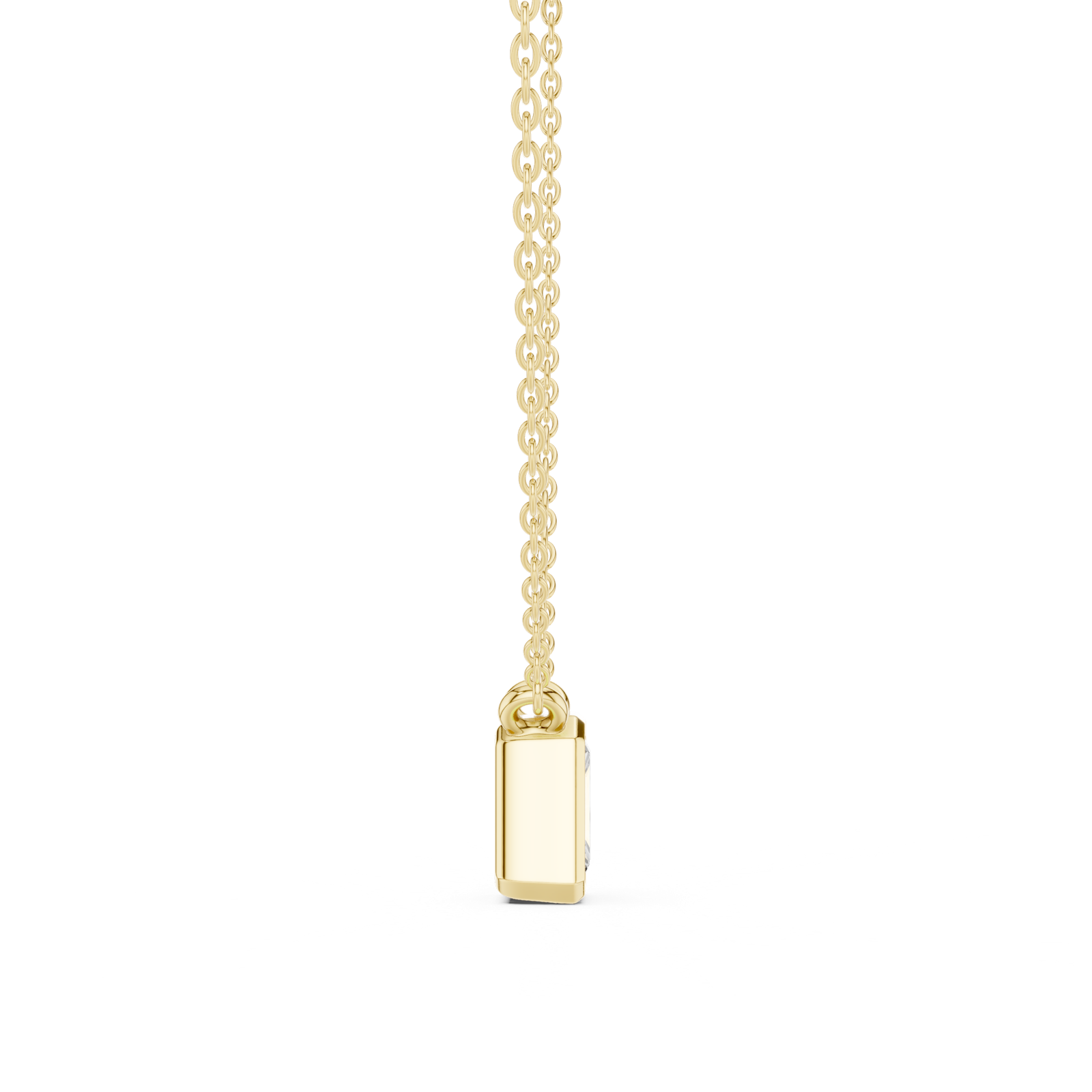 Gold Jewelry DDPS-001, Radiant center stone, Yellow Gold, view 3