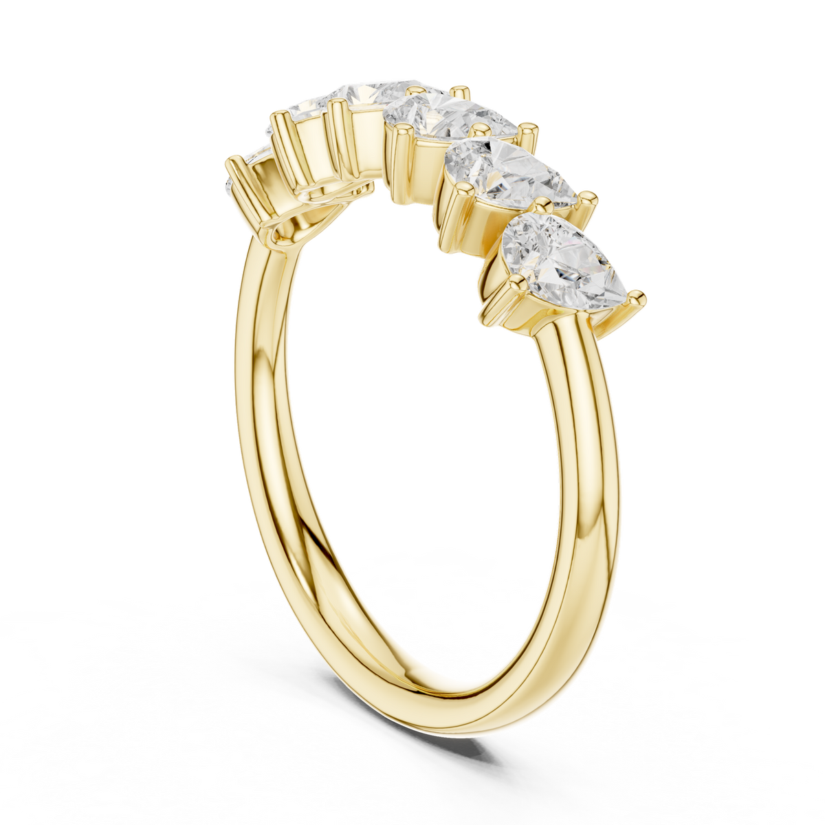 14K Solid Gold Lab Diamond Band Ring, Yellow Gold, view 1