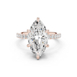 Gold Ring DDLR-259, Marquise center stone, Rose Gold