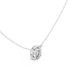 Gold Jewelry DDPO-001, Oval center stone, White Gold, view 2