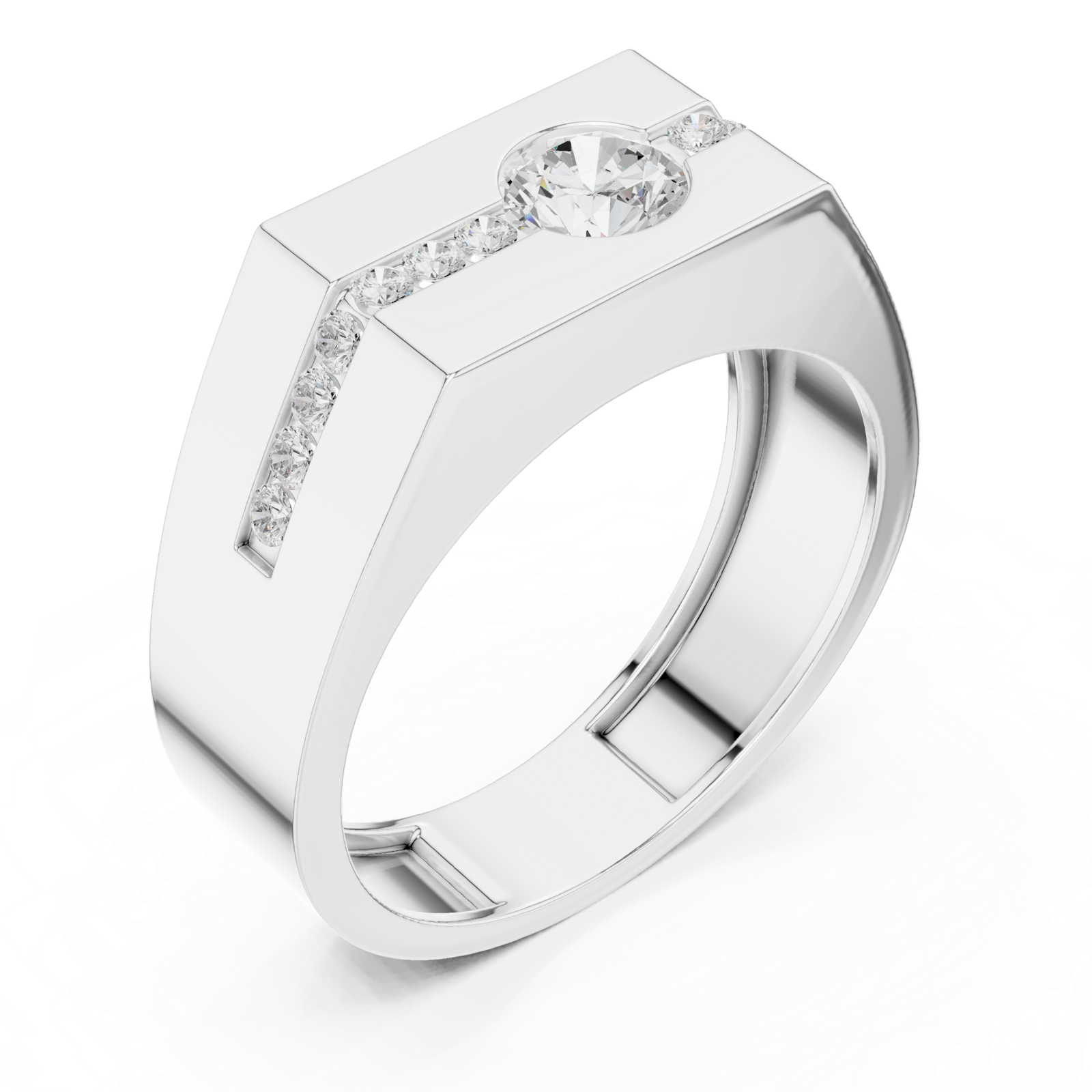 Gold Ring DDLR-390, White Gold, view 2
