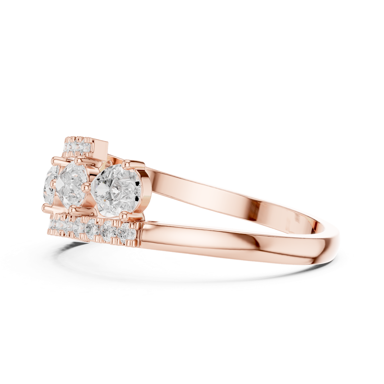 Gold Ring HLR-81, Rose Gold, view 3