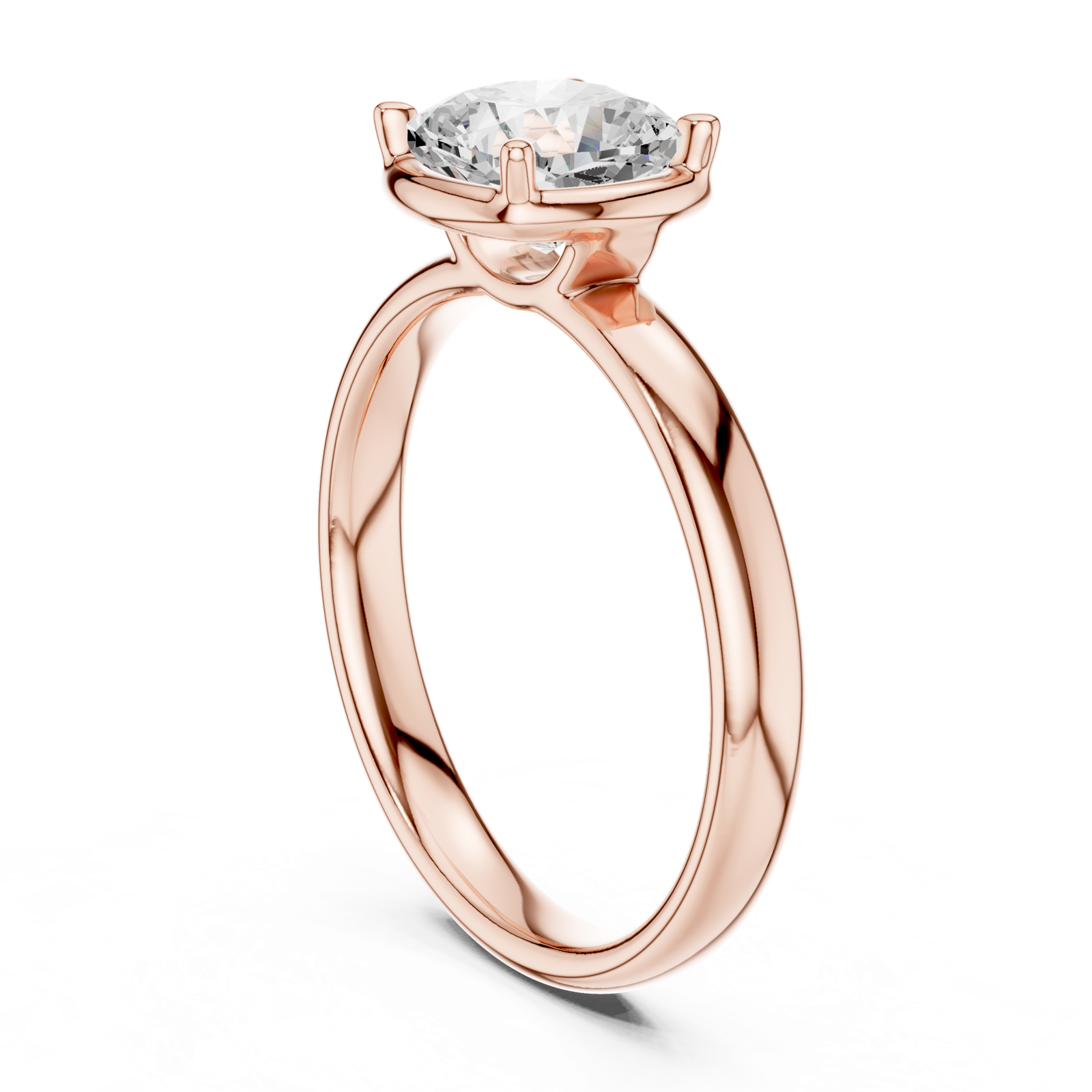 Gold Jewelry, Cushion center stone, Rose Gold, view 1