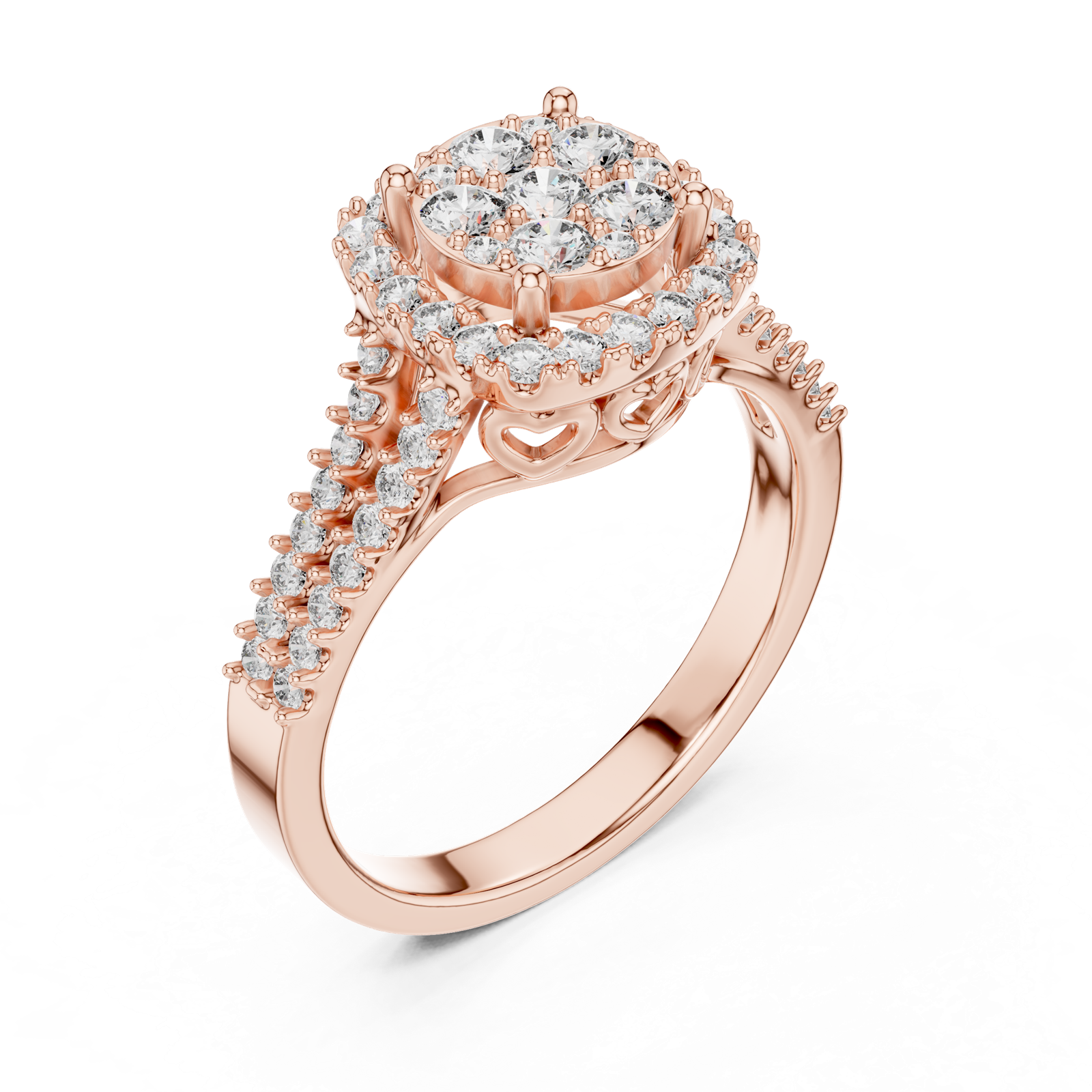 Gold Ring L03-1242, Rose Gold, view 2
