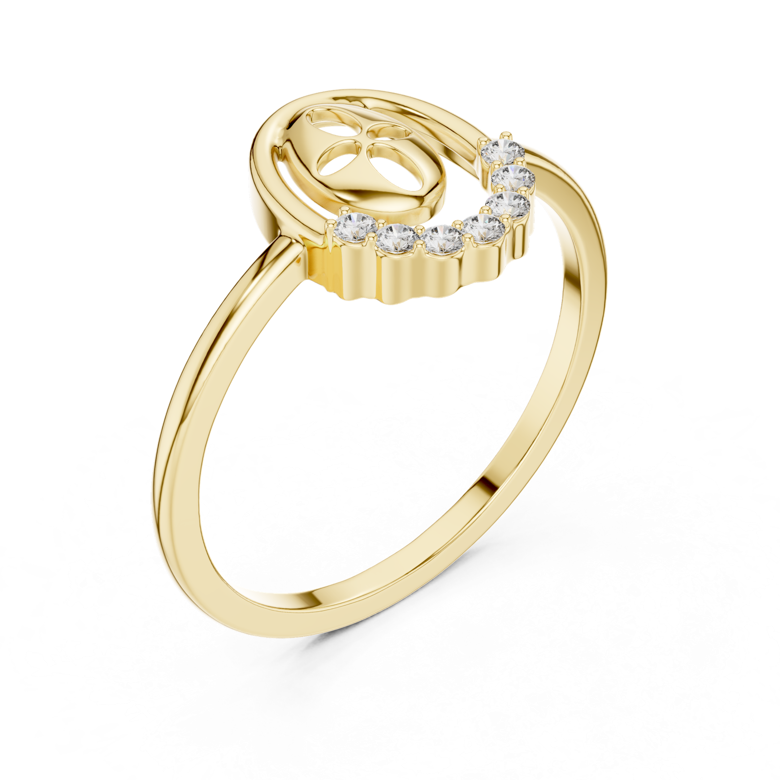 Gold Ring DR-6221, Yellow Gold, view 2