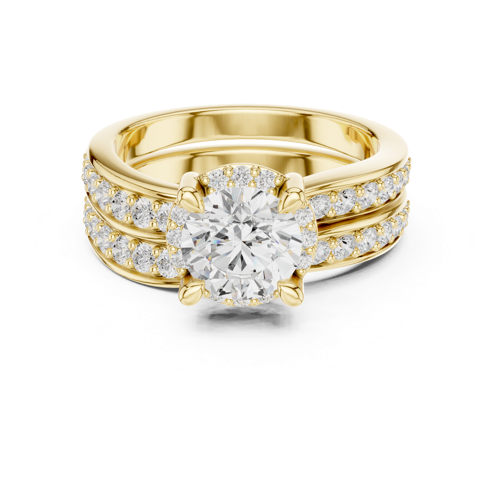 Gold Ring DDLR-294, Yellow Gold, view 4