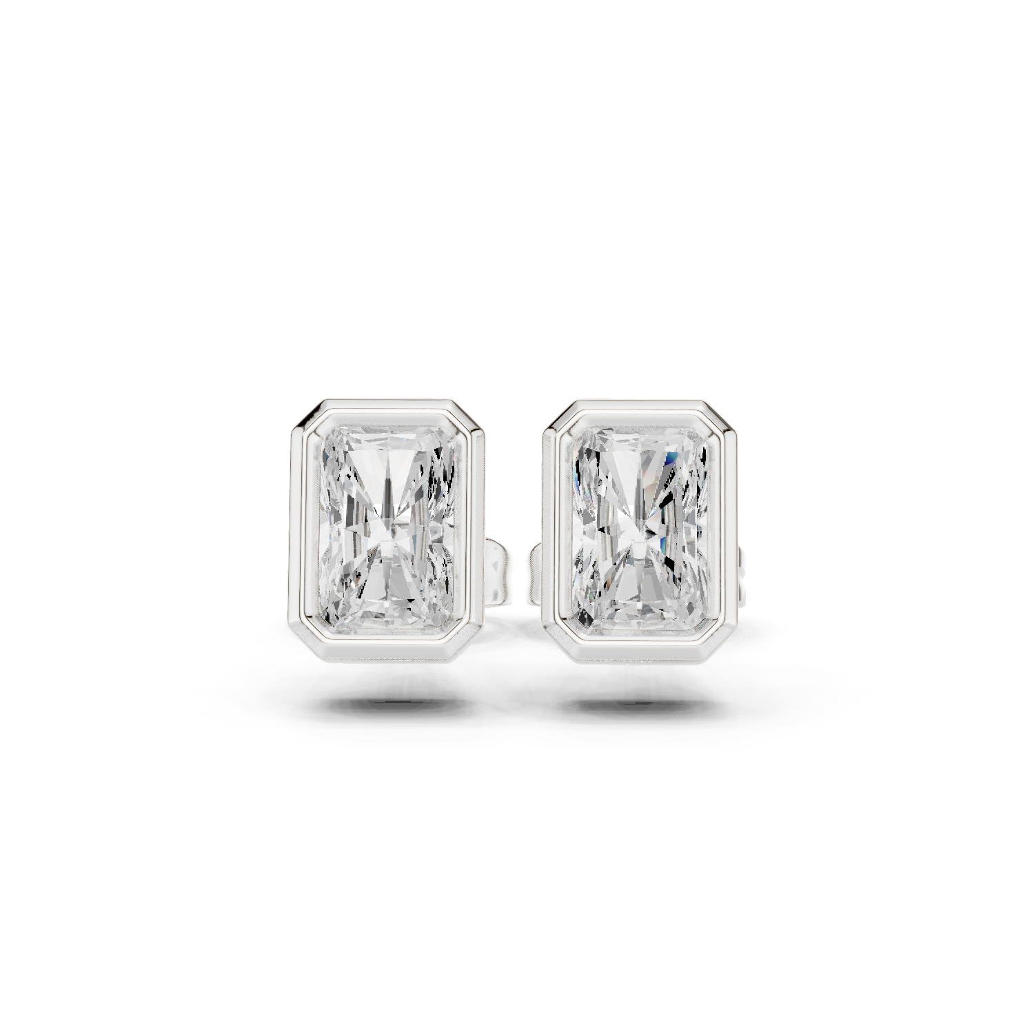 Gold Jewelry DDER-001, Radiant center stone, White Gold