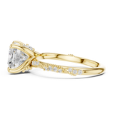Gold Ring DDLR-167, Cushion center stone, Yellow Gold, view 3
